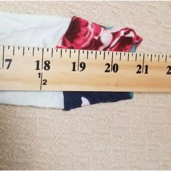 Twenty Second 22nd Shirt Womens Small S Pullover Top Blue 3/4 Sleeve Floral - Picture 5 of 7